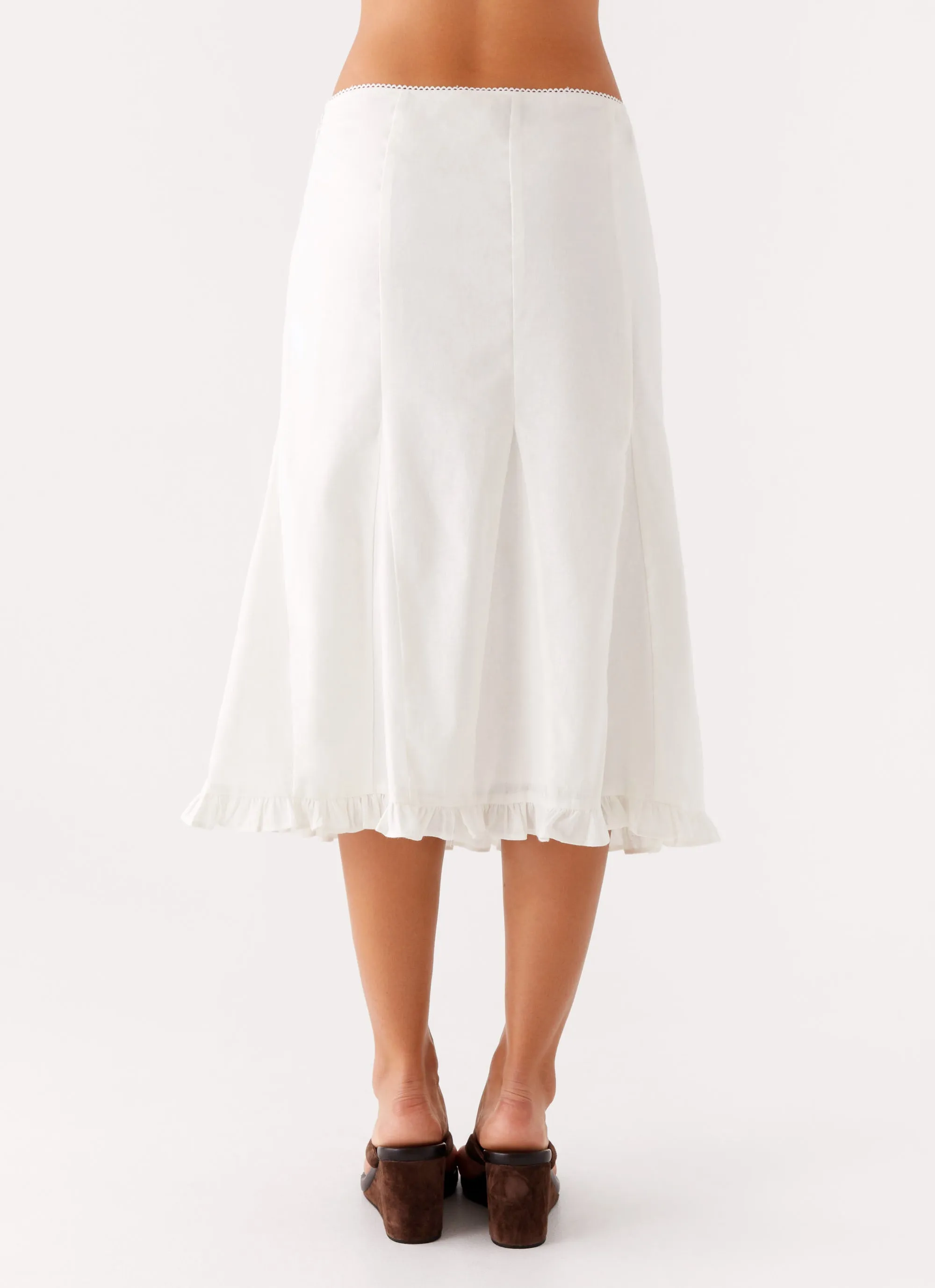 Alec Midi Skirt - White