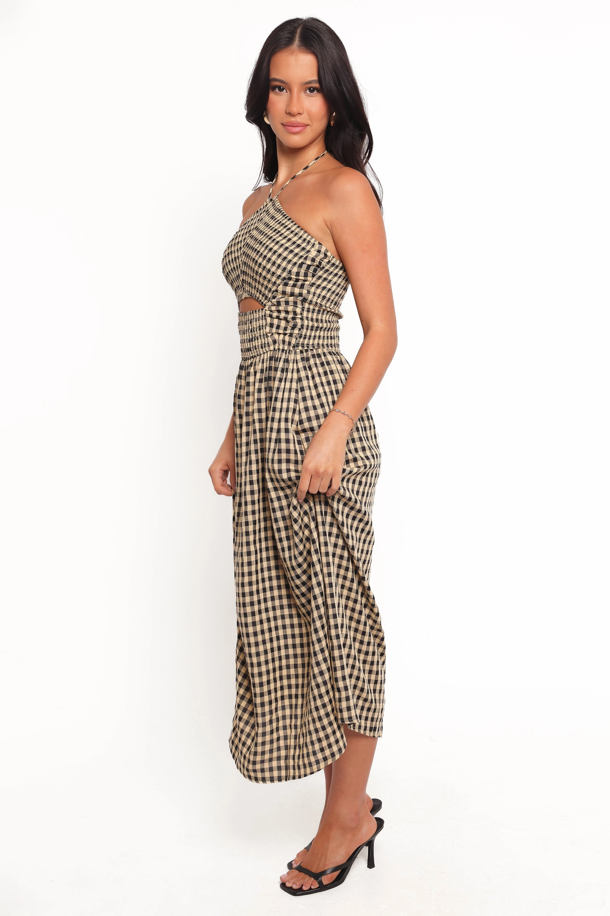 Alfia Midi Dress - Black Gingham