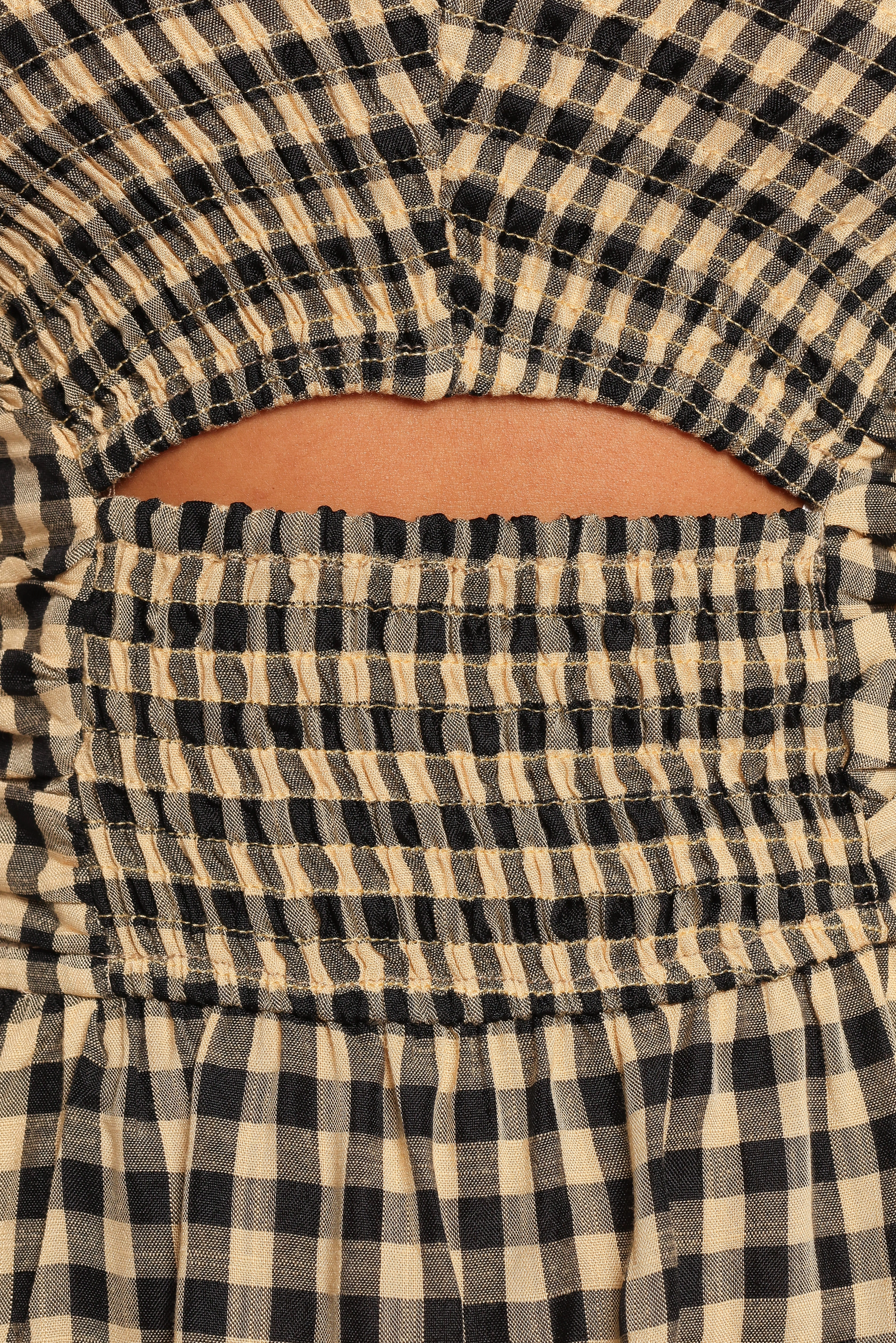 Alfia Midi Dress - Black Gingham