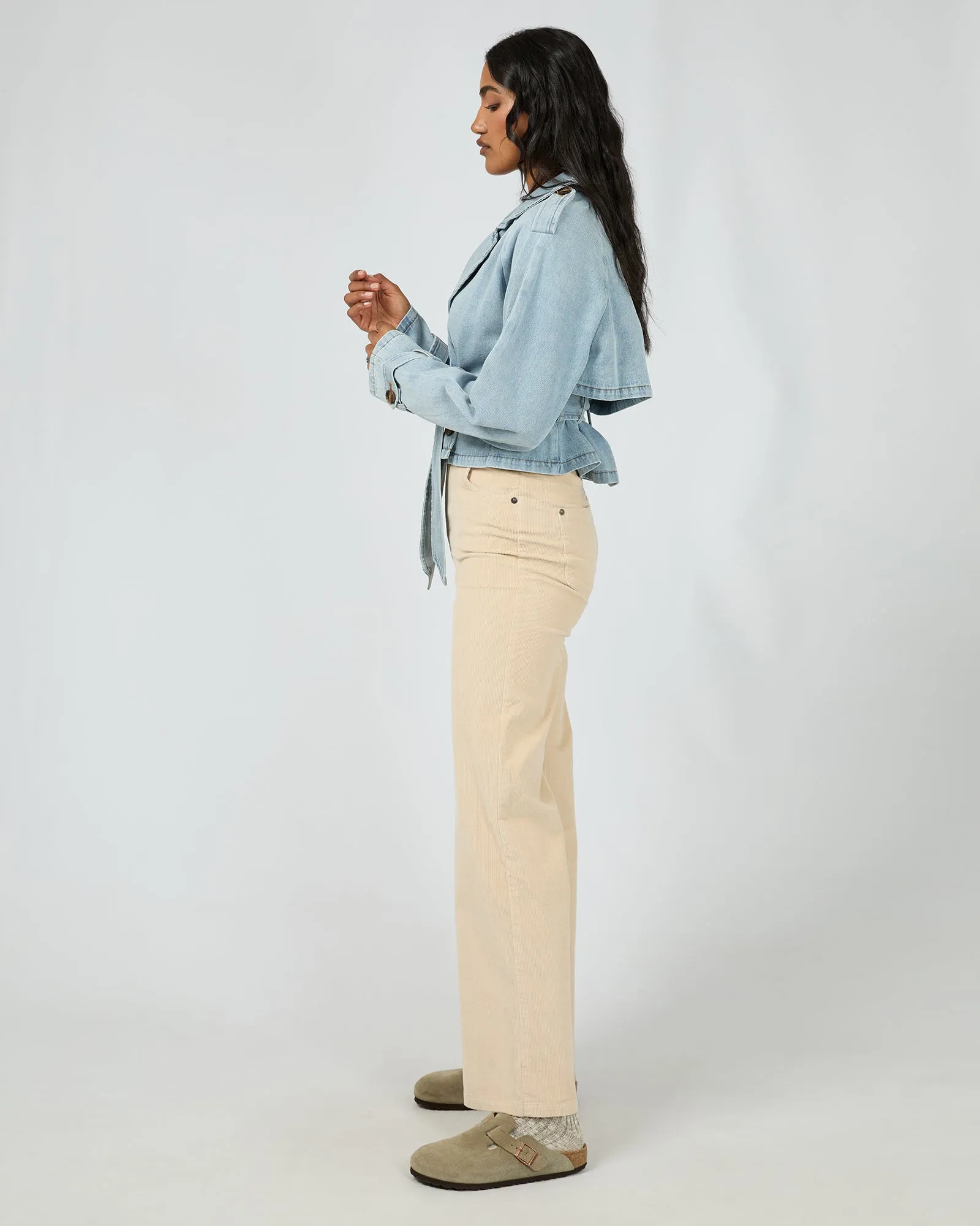 All About Eve Rio Cropped Trench Light Blue