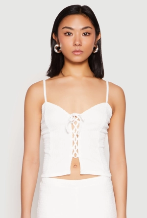 Almost Famous Lace Up Crop Top