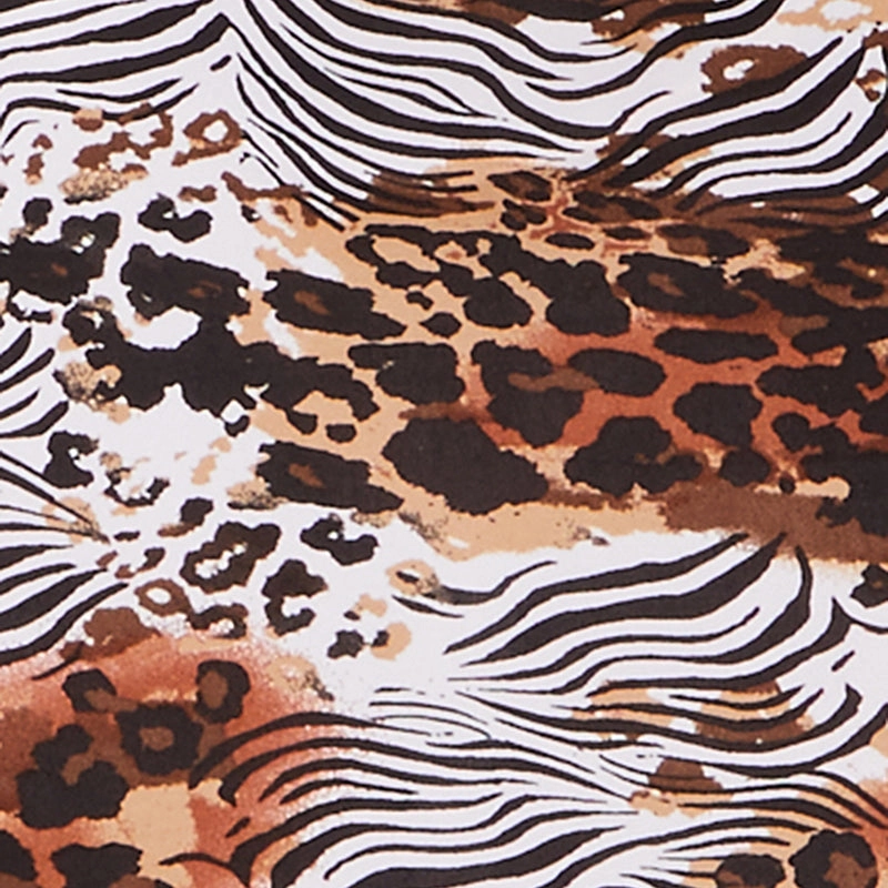 Animal Print Drawstring Side Cut Out Maxi Dress