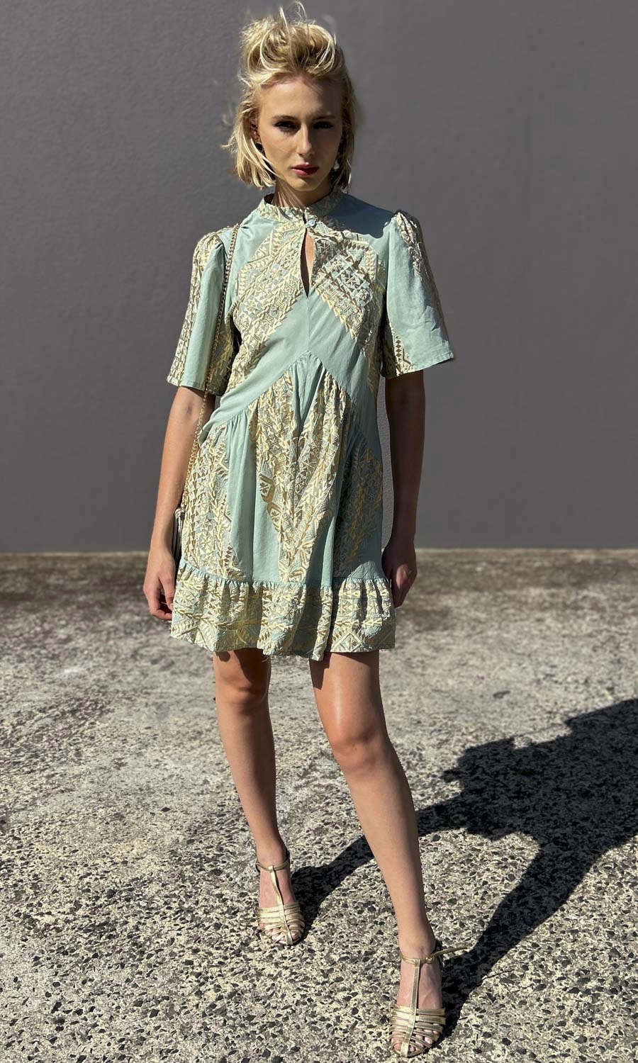 Archaic Kori Sea foam / Gold  Labyrinth Dress