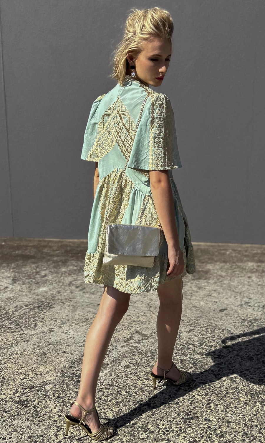 Archaic Kori Sea foam / Gold  Labyrinth Dress