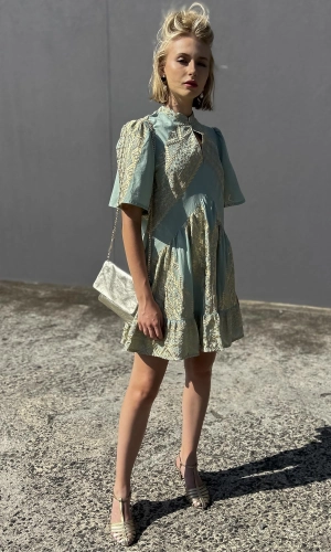 Archaic Kori Sea foam / Gold  Labyrinth Dress