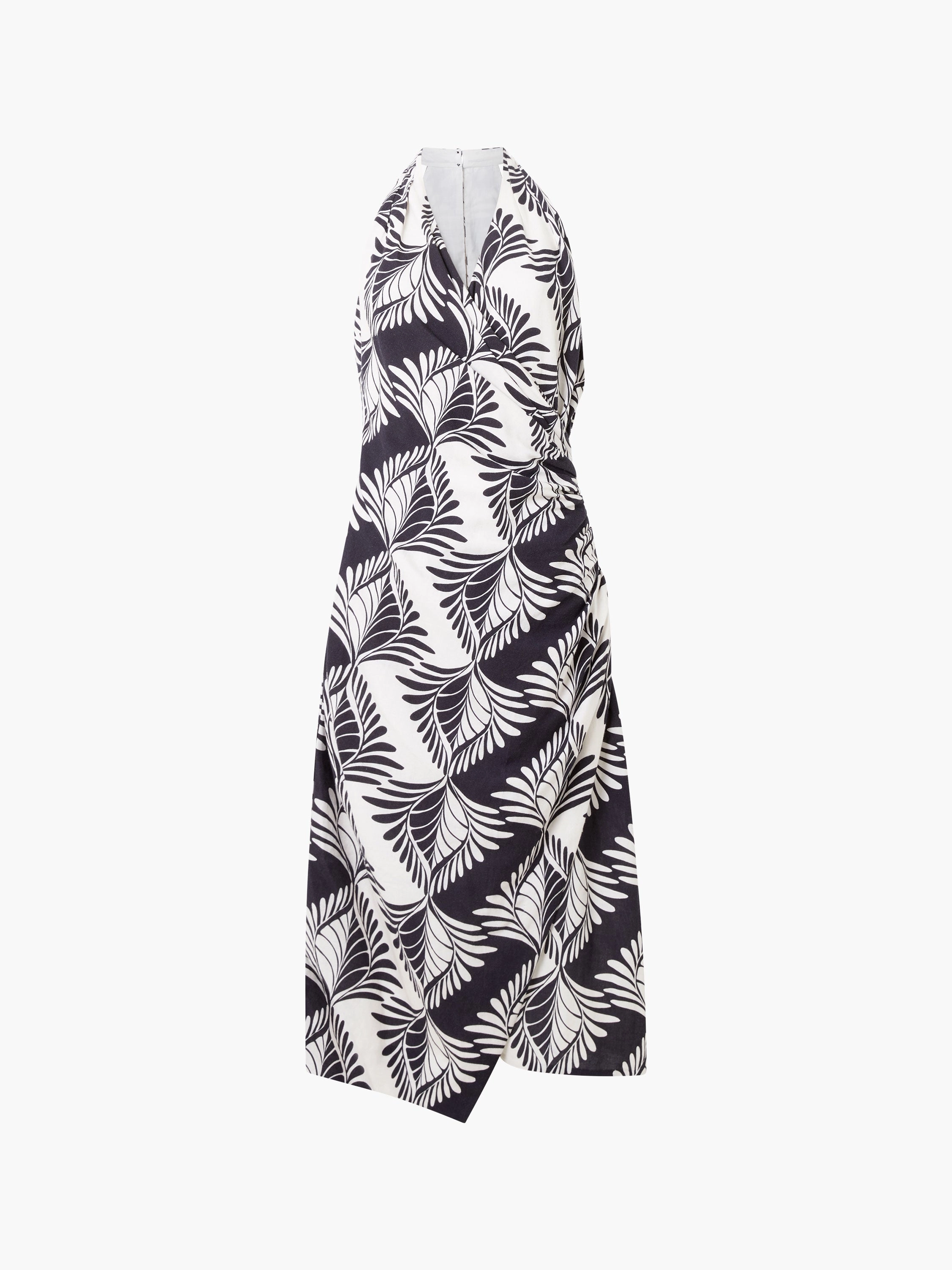 Ariette Linen Blend Crossover Midi Dress