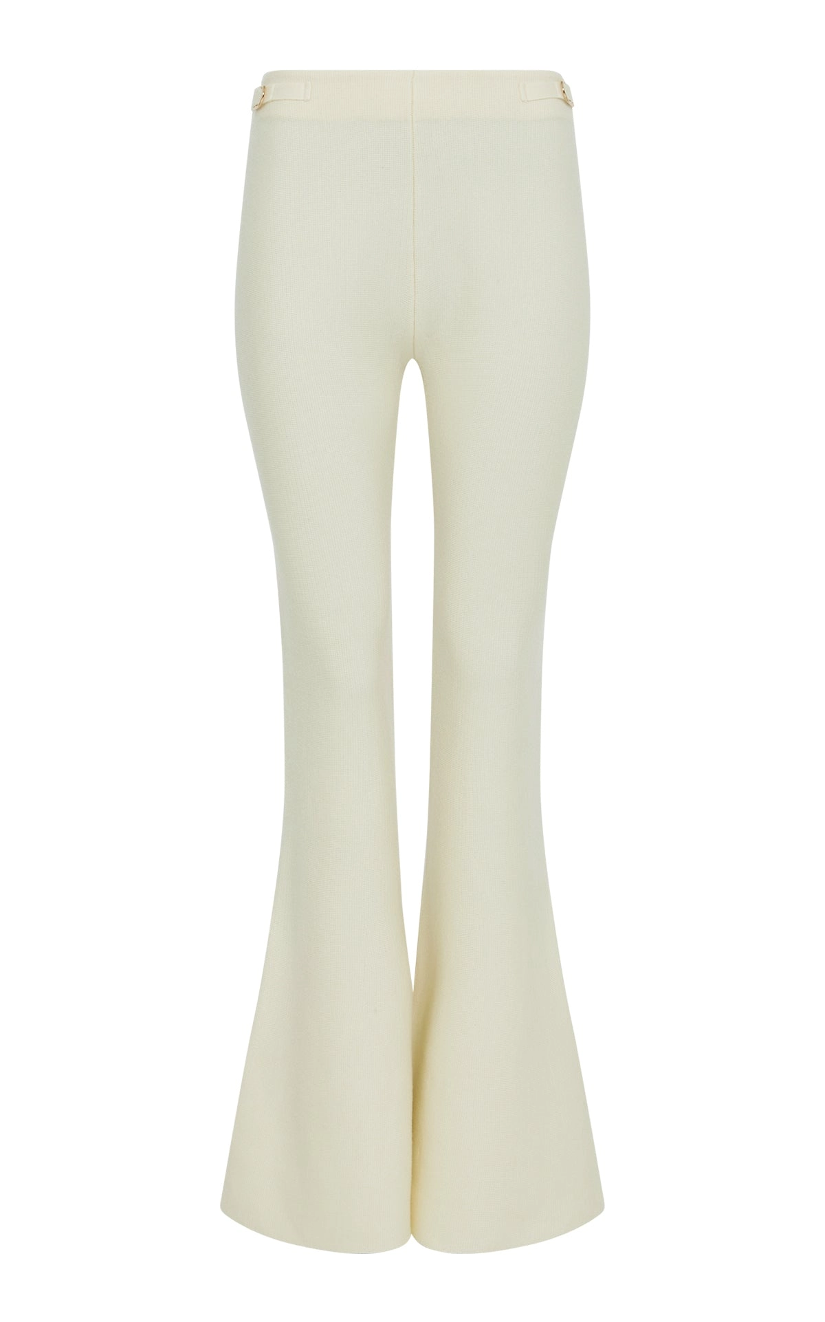 Ayala Flare Cropped Knit Pant in Ivory Merino Wool Cashmere