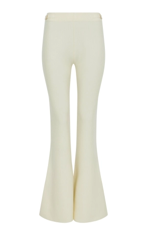 Ayala Flare Cropped Knit Pant in Ivory Merino Wool Cashmere