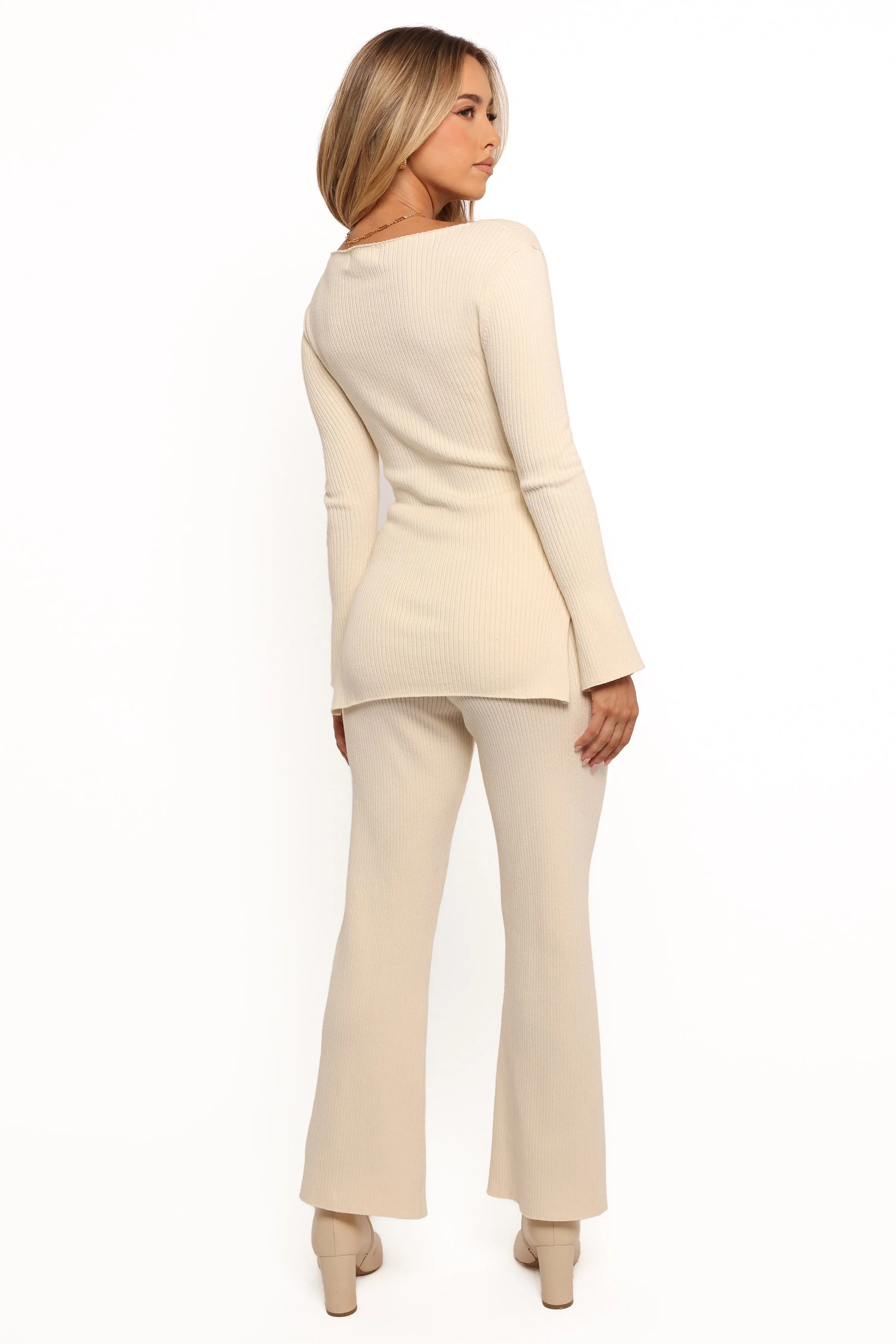 Beeba Ribbed Knit Pants - Cream