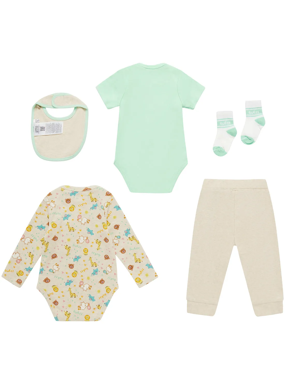 Beige Green Bodysuit and Pants Set (0-12M)