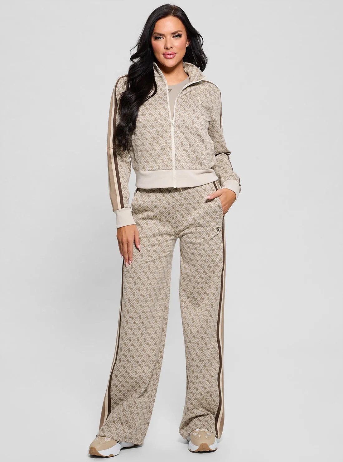 Beige Logo Jean Long Pants