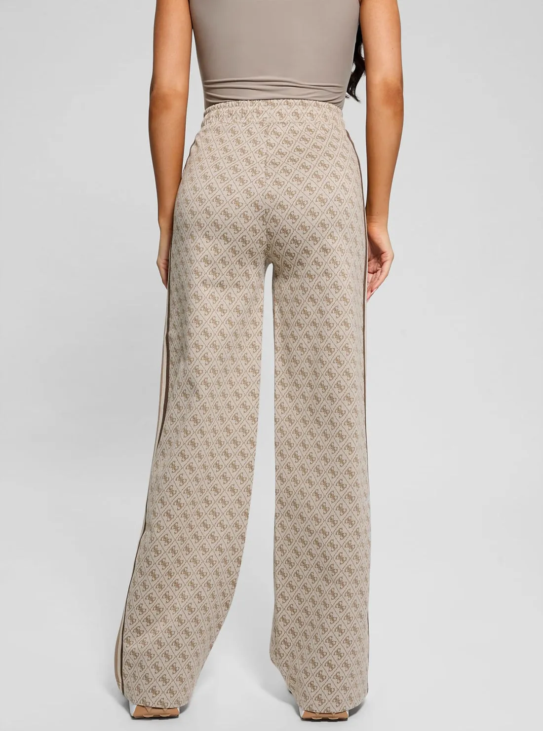 Beige Logo Jean Long Pants