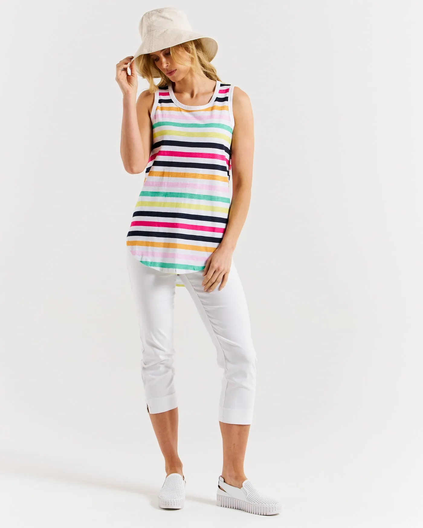 Betty Basics Keira Tank Rainbow Stripe