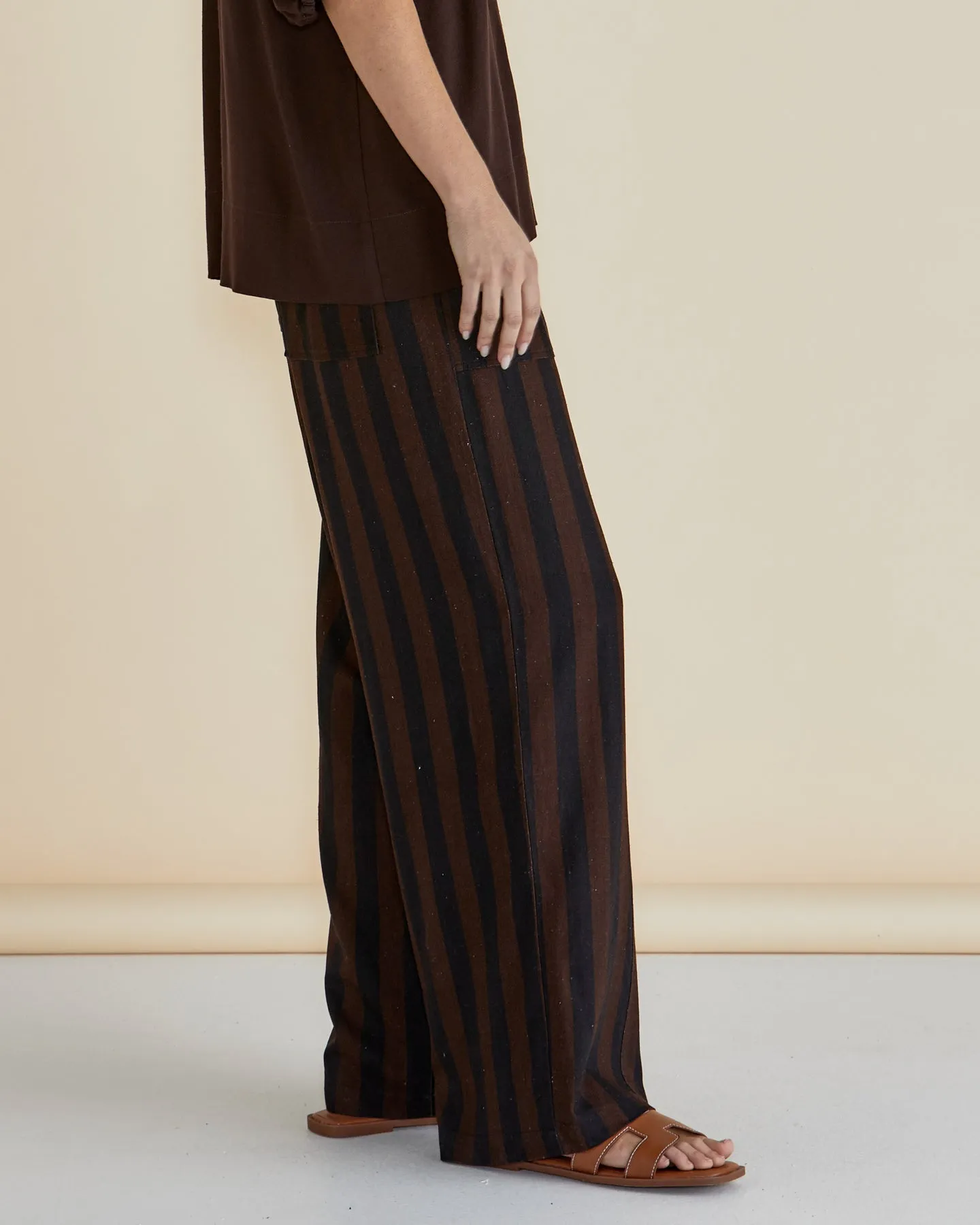 Betty Basics Tamara Pant Chocolate Stripe