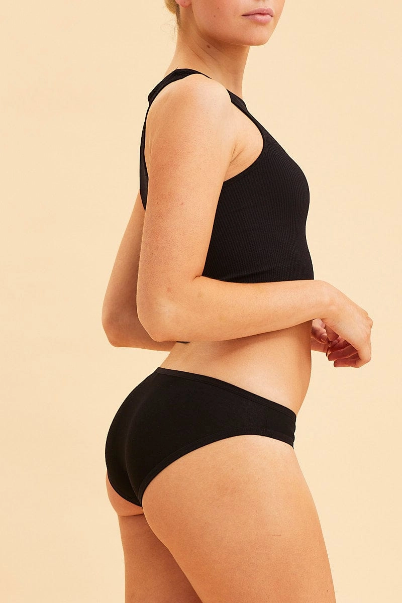 Black Bikini Brief Cotton Stretch