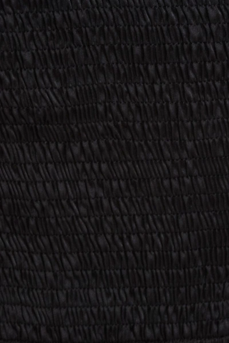 Black Crop Top Short Sleeve Tie Up