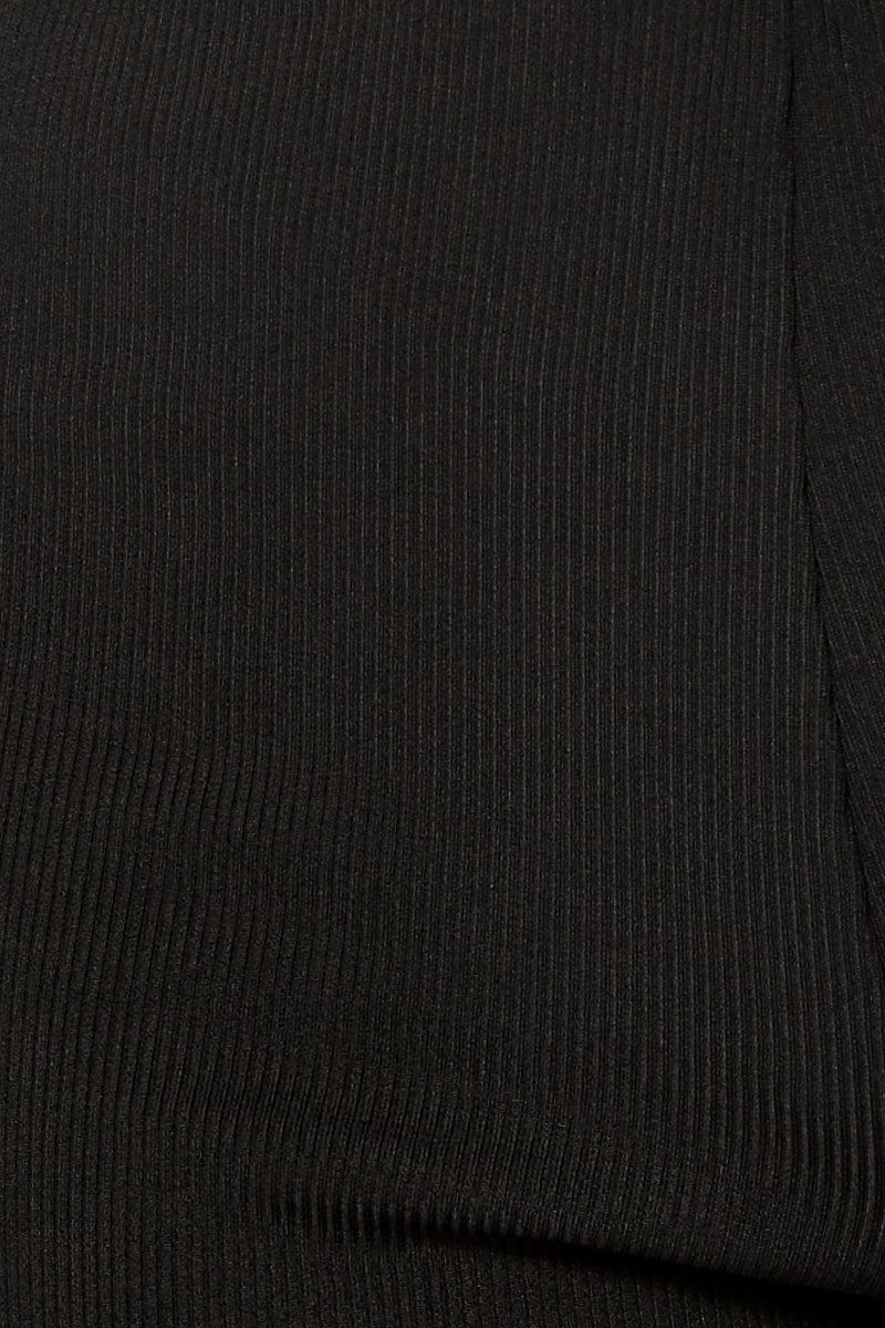 Black Jersey Pants Flare Leg