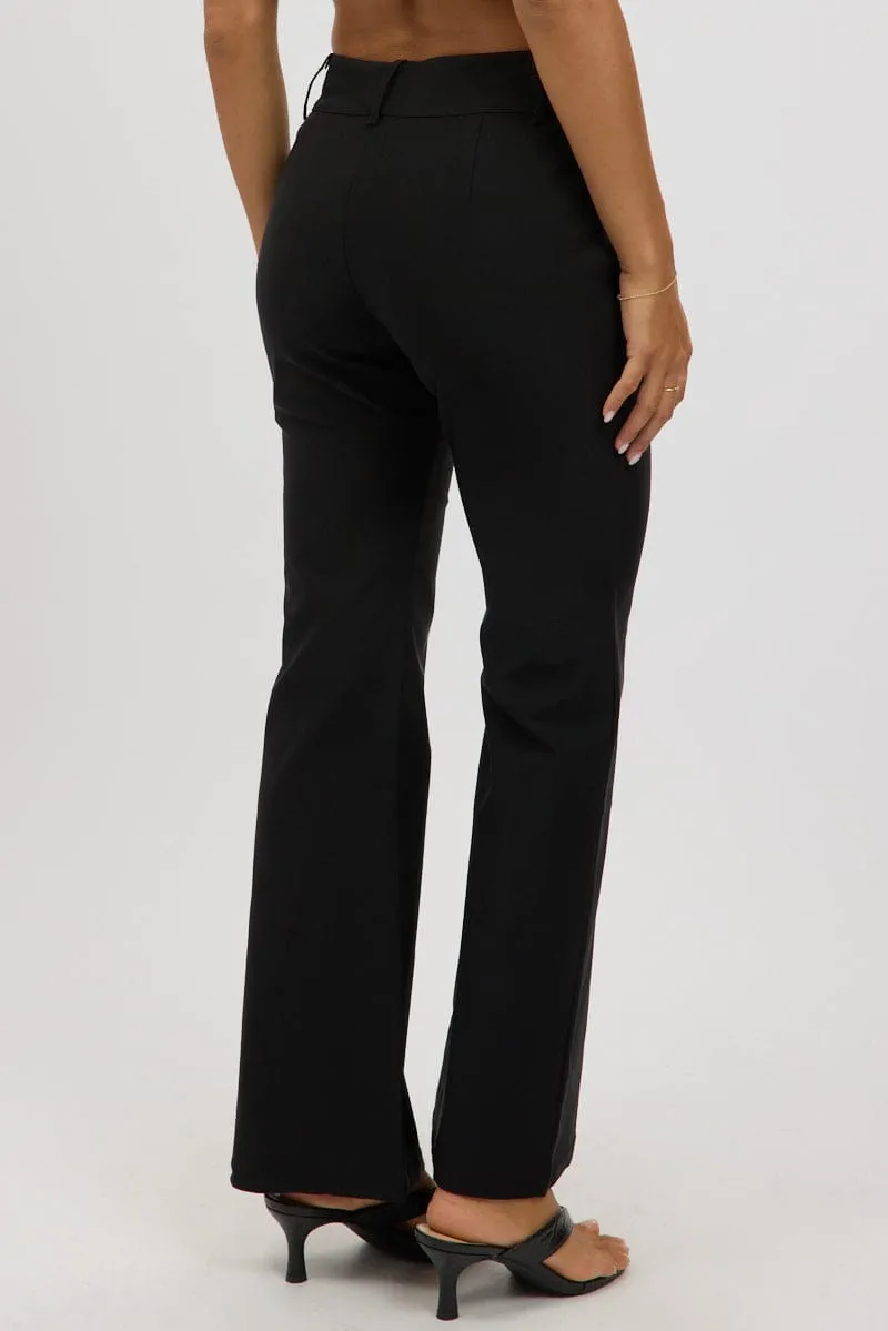 Black Low Rise Flare Pants