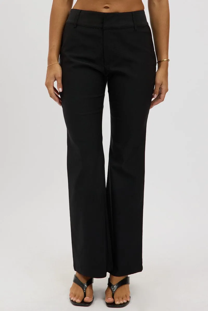 Black Low Rise Flare Pants