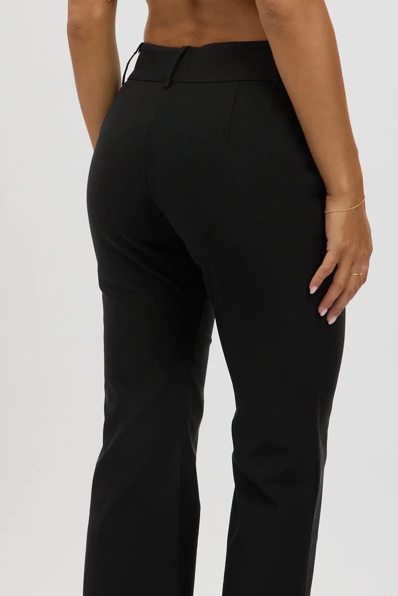 Black Low Rise Flare Pants