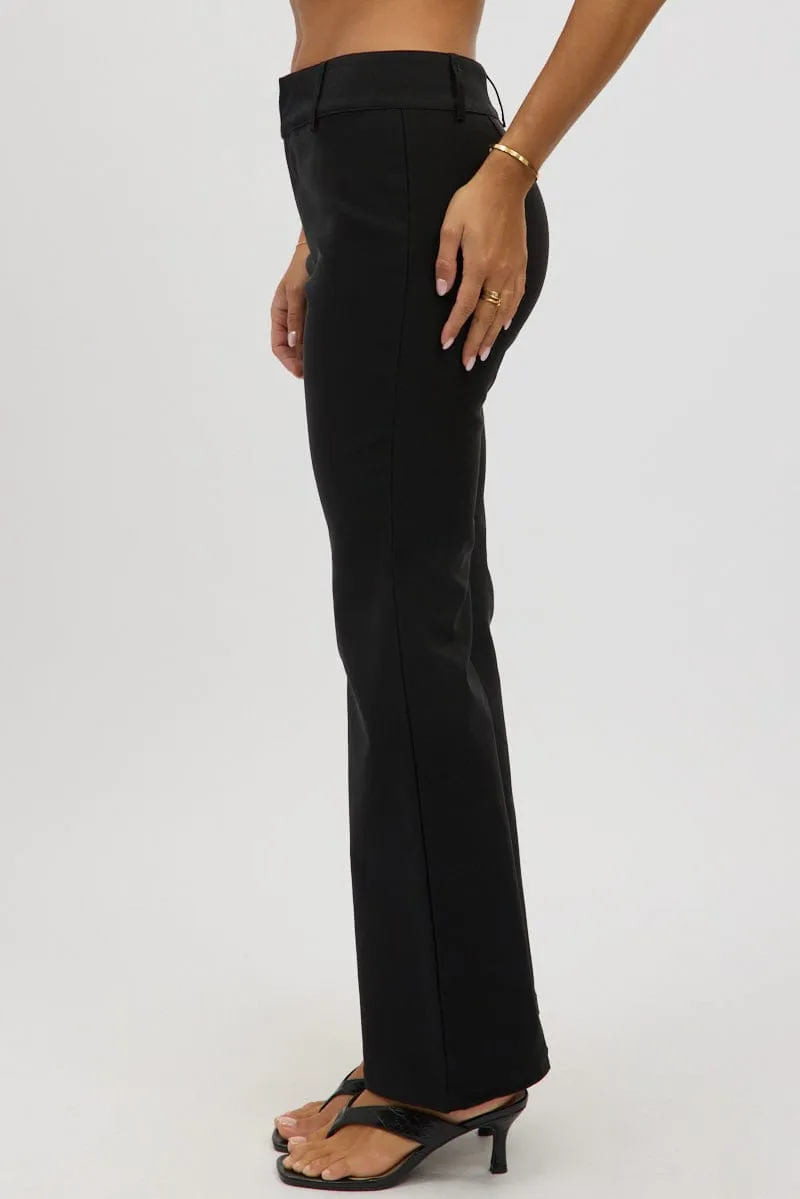 Black Low Rise Flare Pants