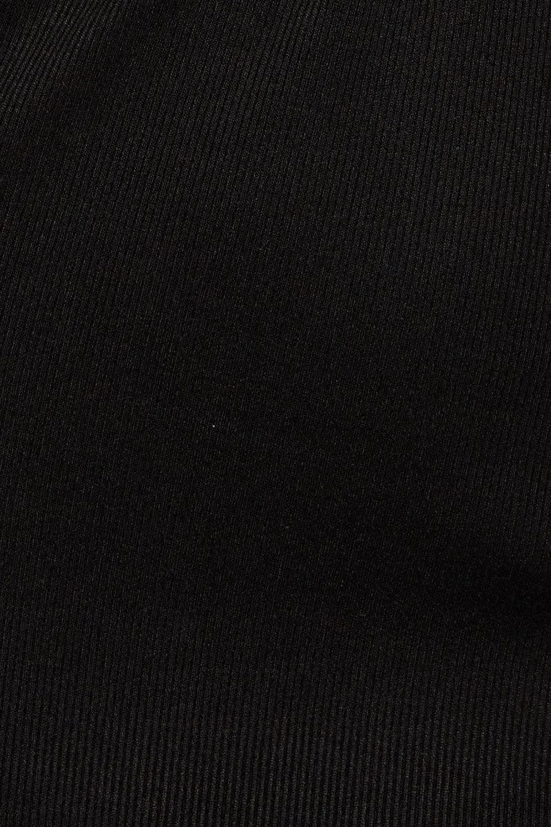 Black Midi Dress Ribbed Cut Out