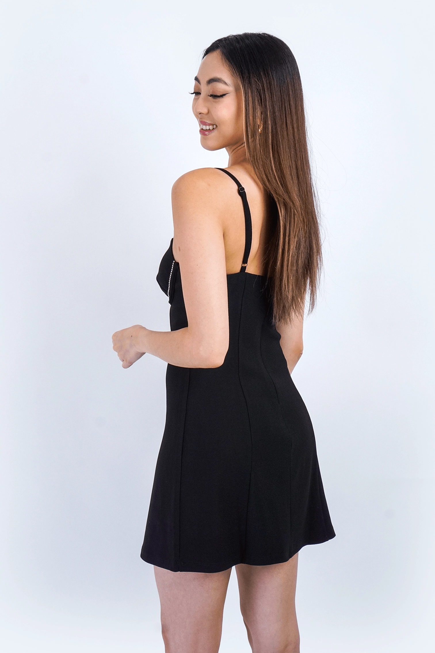 Black Rhinestone Empire Dress