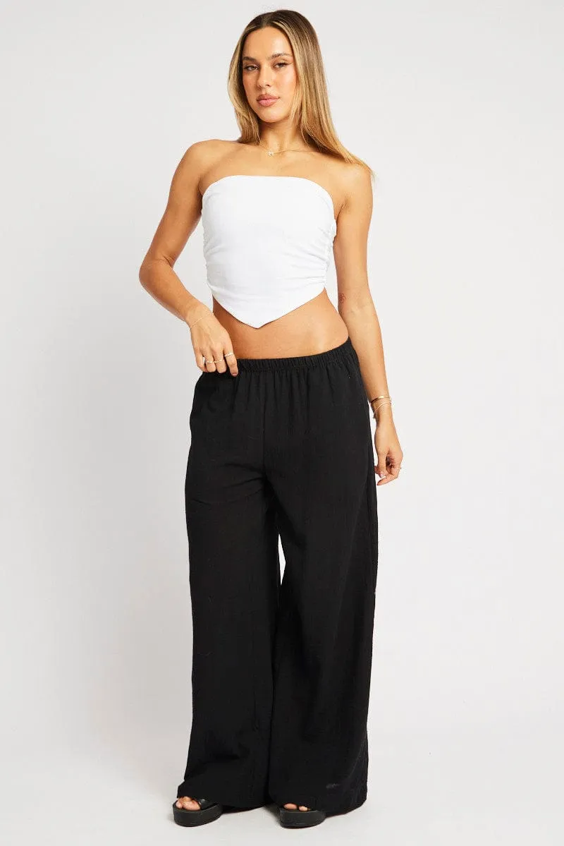 Black Wide Leg Pants High Rise