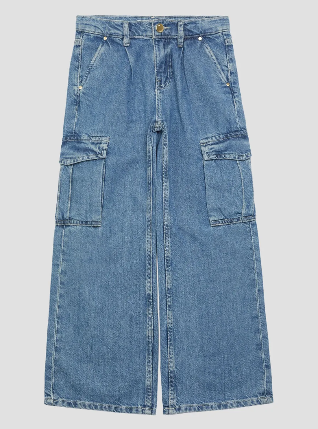 Blue Denim Cargo Pants (7-16)