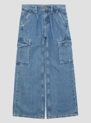 Blue Denim Cargo Pants (7-16)