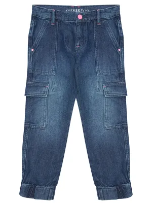 Blue Denim Cargo Straight Pants (2-7)