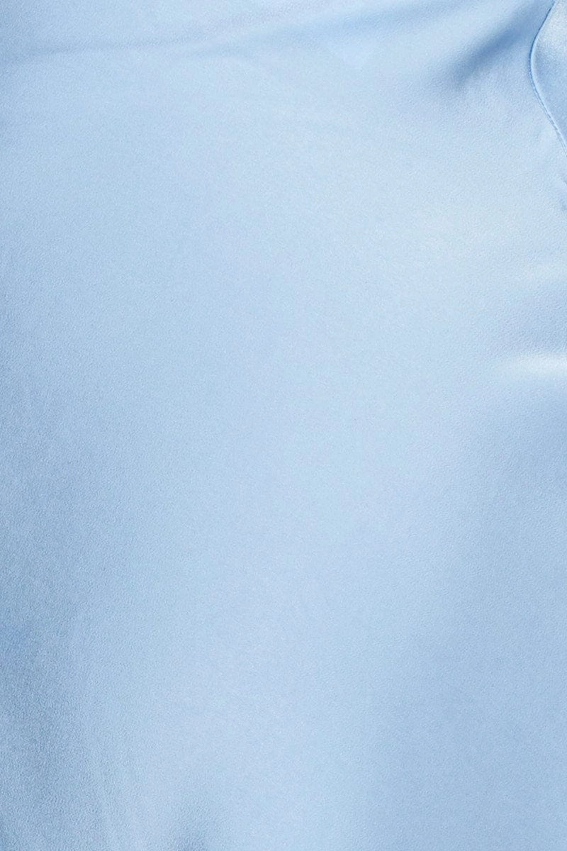 Blue Midi Dress Satin