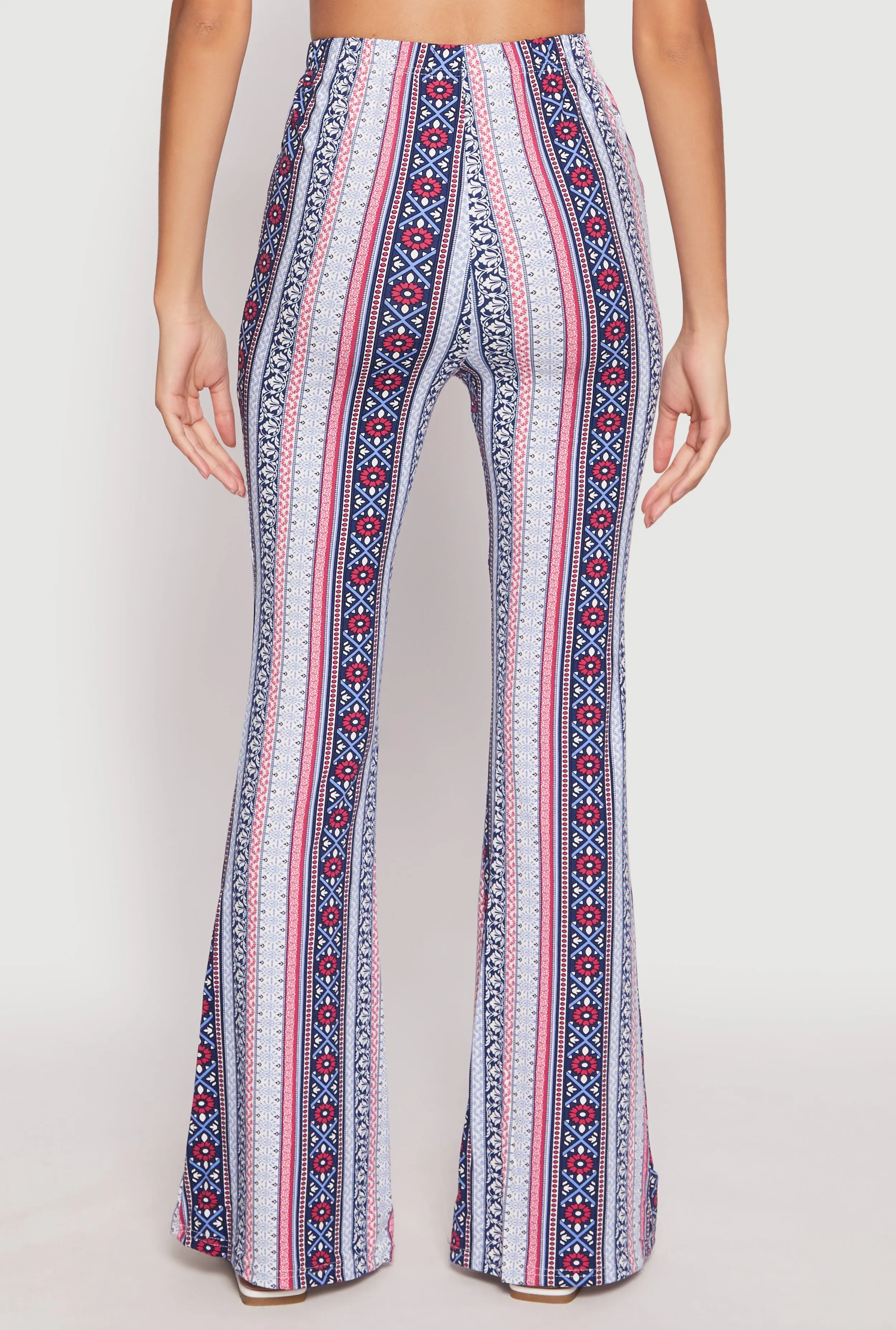 Boho Print High Waist Flare Pants