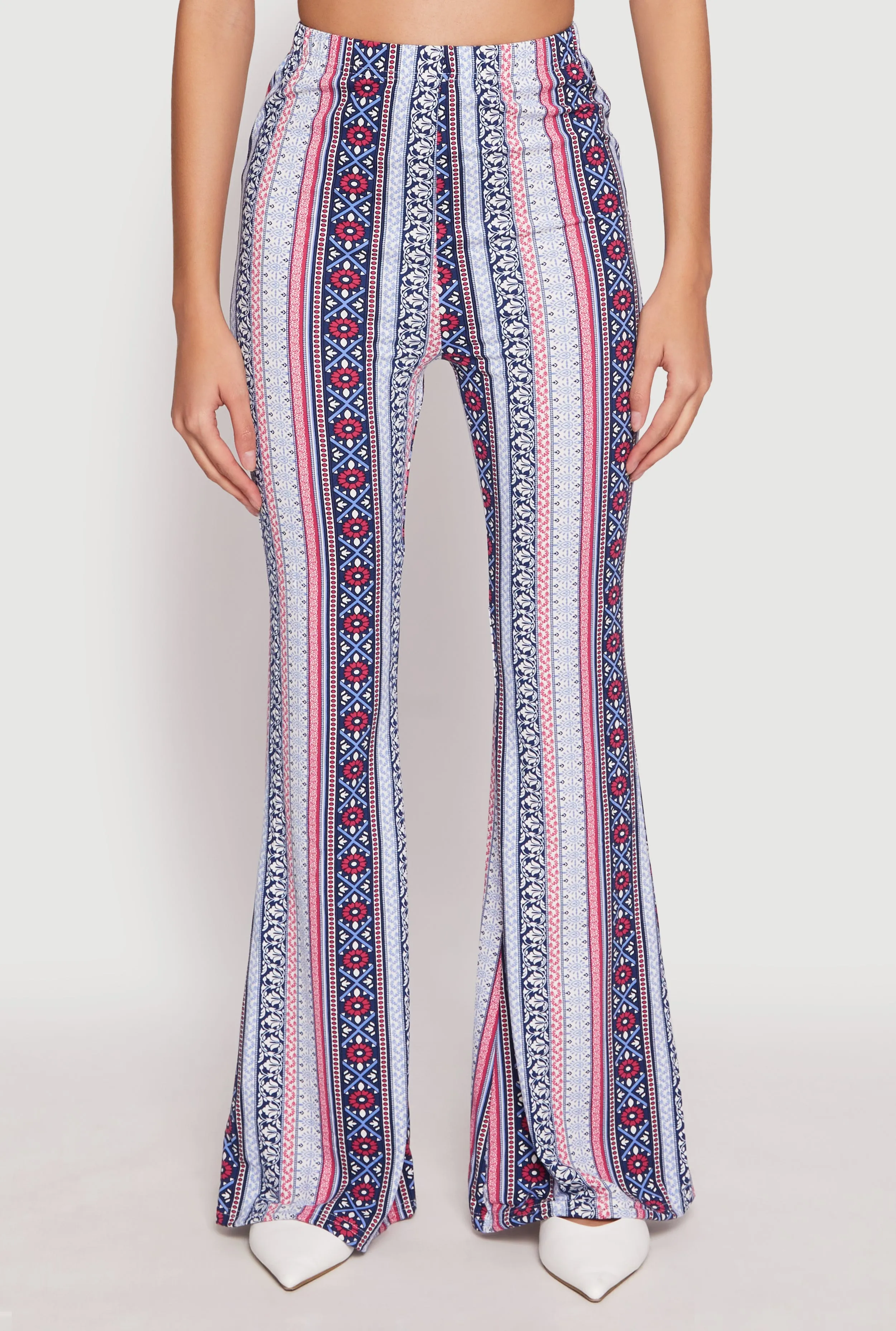 Boho Print High Waist Flare Pants