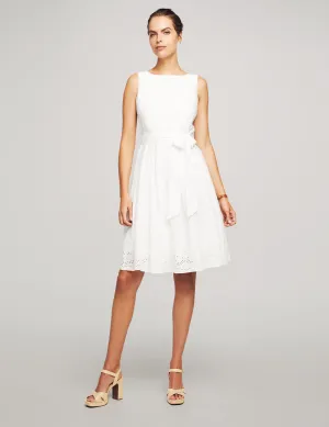 Border Eyelet Fit & Flare Dress- Sale