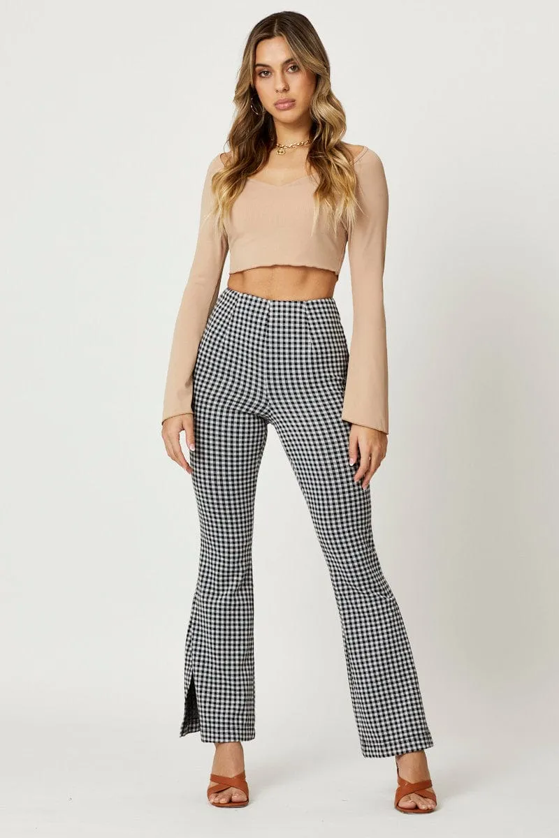 Brown Flare Sleeve Top