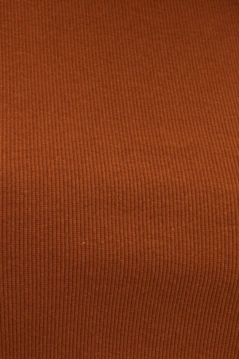 Brown Tank Top Sleeveless Crew Neck