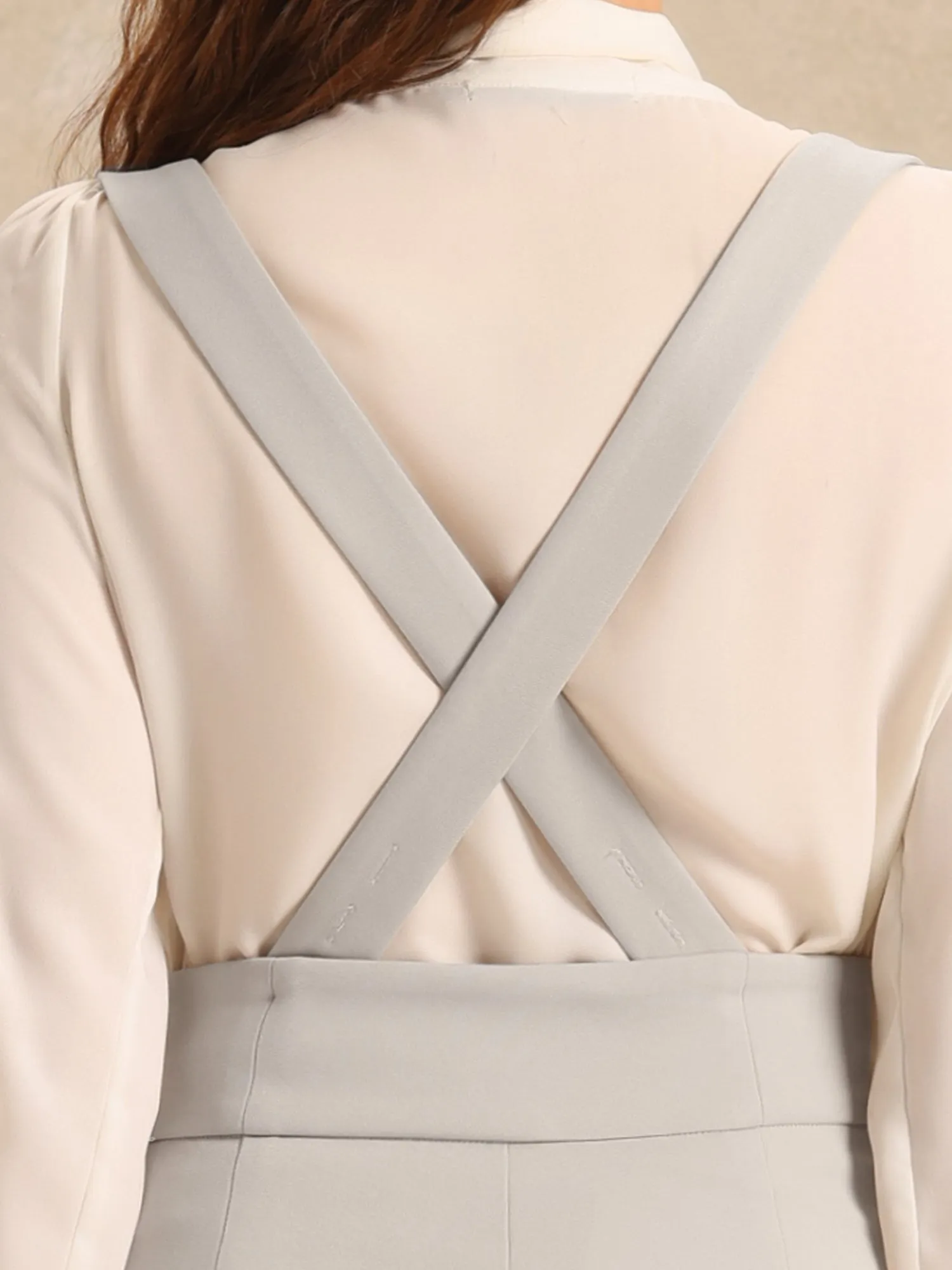 Casual Office Adjustable Strap Wide Leg Suspenders Pants Jumpsuits