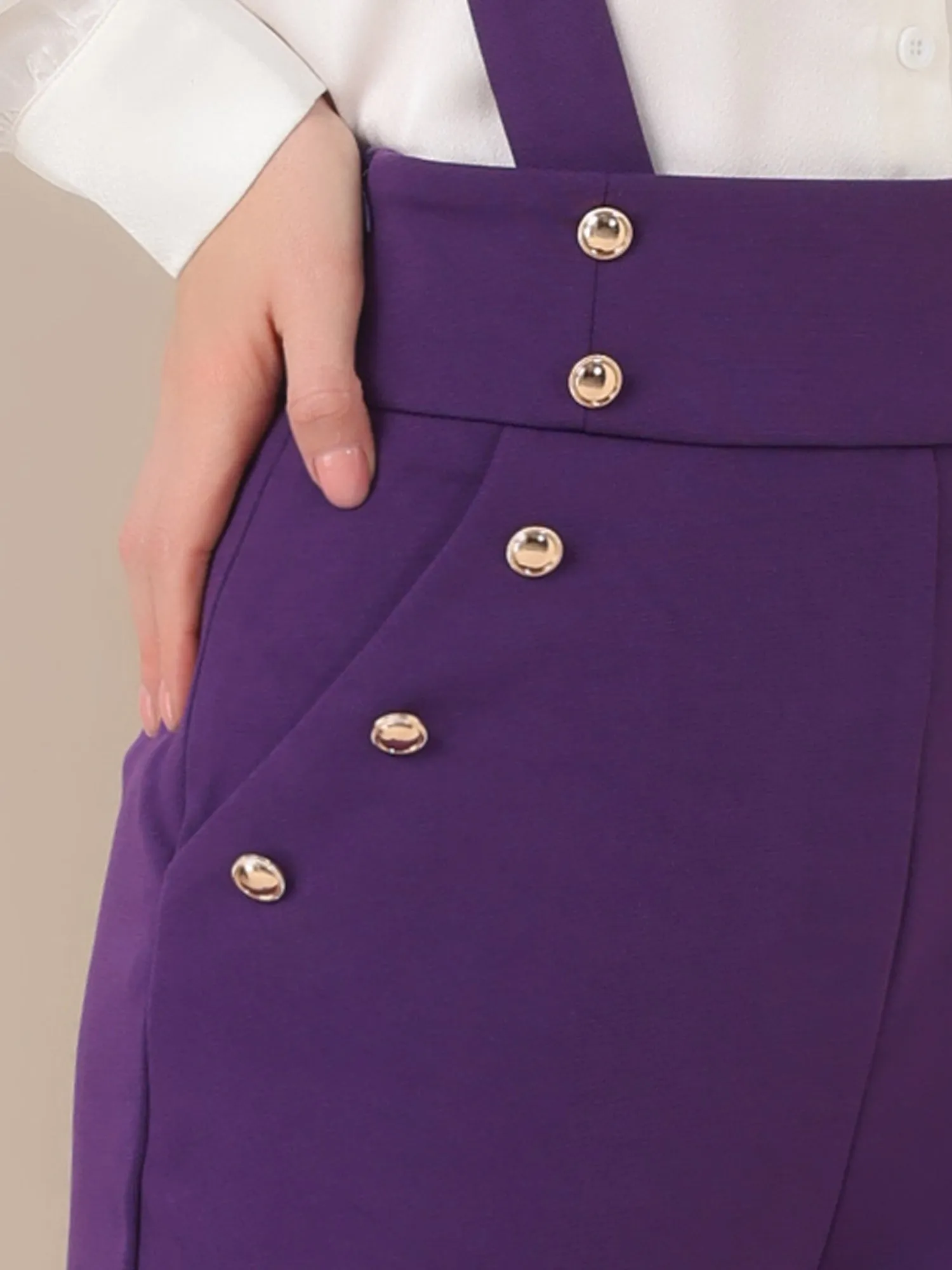 Casual Office Adjustable Strap Wide Leg Suspenders Pants Jumpsuits