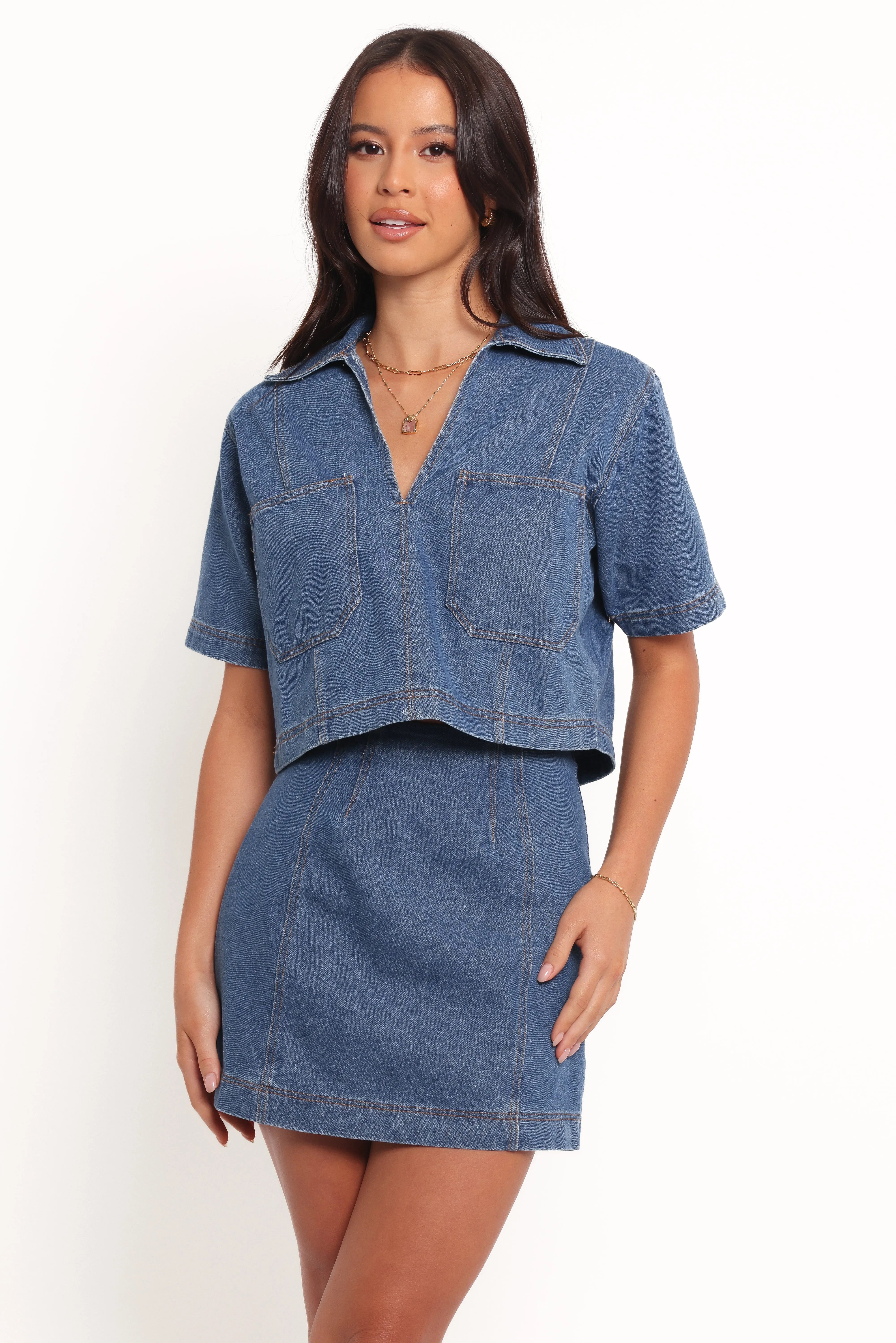 Cera Two Piece Set - Medium Denim