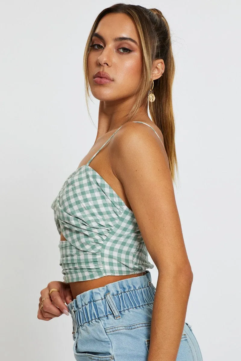 Check Crop Top Sleeveless