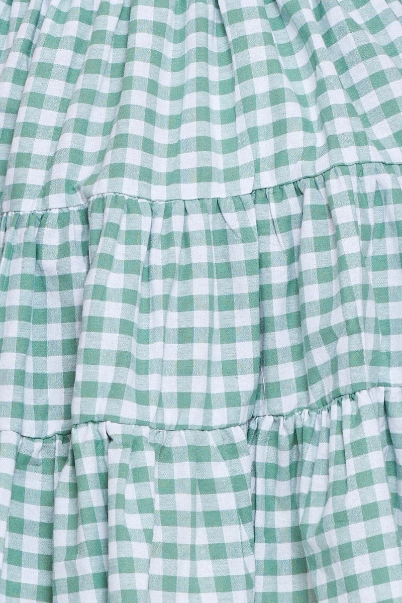 Check Flare Skirt Mini High Rise