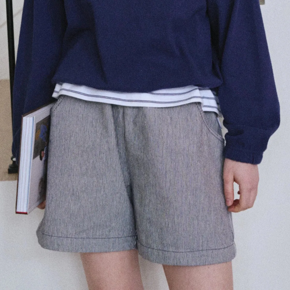 City Shorts (Navy Stripe)