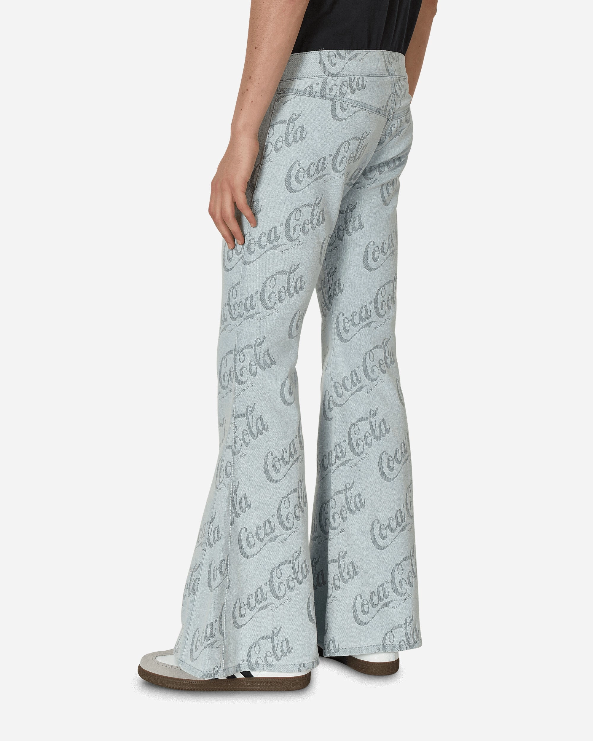 Coca-Cola Jacquard Denim Flare Pants Grey