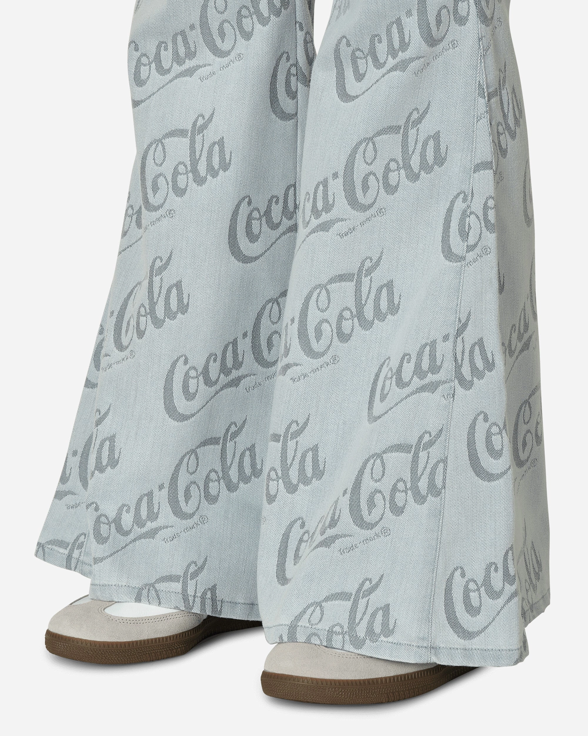 Coca-Cola Jacquard Denim Flare Pants Grey