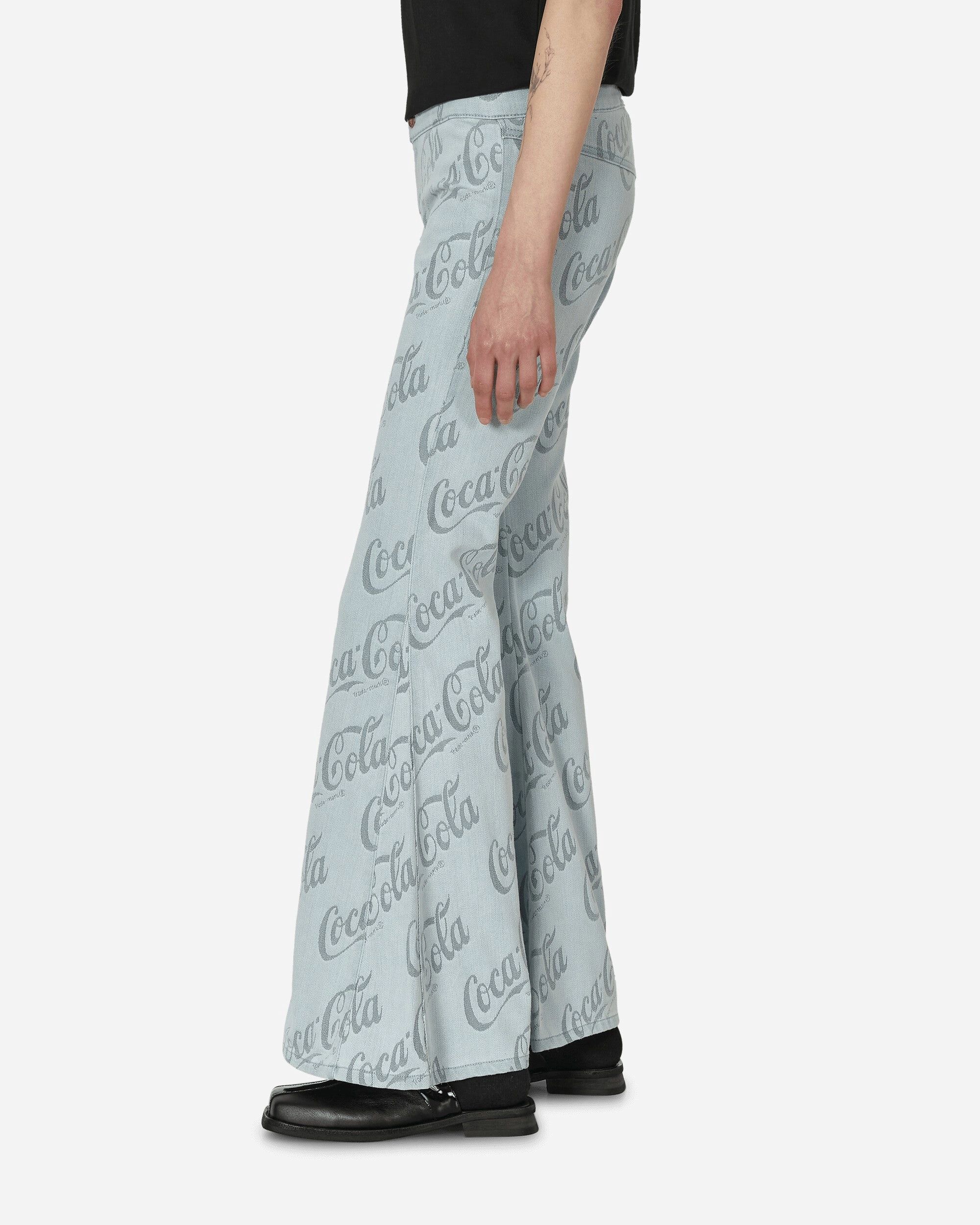 Coca-Cola Jacquard Denim Flare Pants Grey