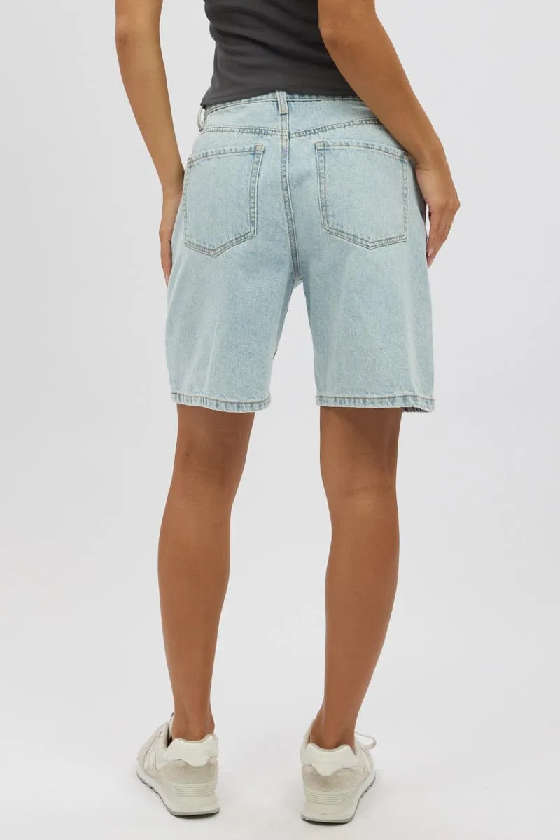Denim Bermuda Jorts Mid Rise