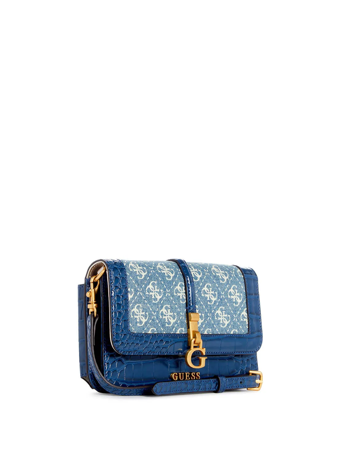 Denim Blue G James Logo Crossbody Bag
