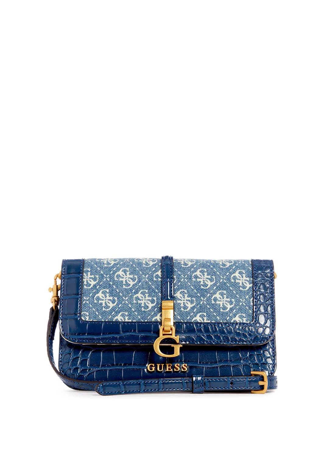 Denim Blue G James Logo Crossbody Bag