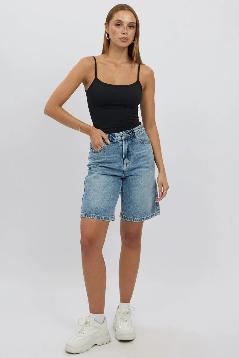 Denim Jorts Mid Rise